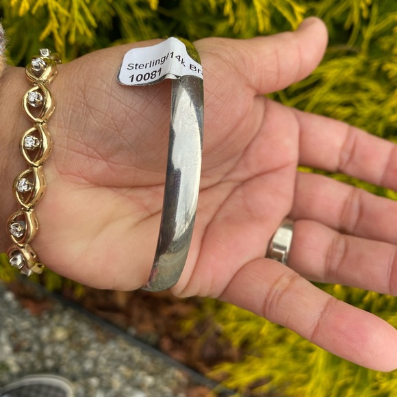 14k Gold & Sterling Silver Unisex Bracelet - Picture 9 of 17